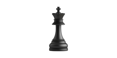 Obraz premium Black Chess King Piece. Symbol Of Strategy And Leadership In Chess Game Isolated On Transparent Background