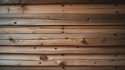 Brightly illuminated wooden surface with aged wood and corroded nails