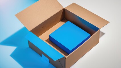 White background paper and cardboard box suitable for gifts with text area