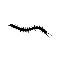 Centipede silhouette cartoon. Vector illustration 