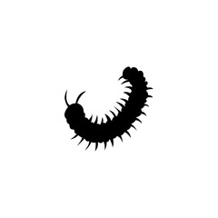 Centipede silhouette cartoon. Vector illustration 