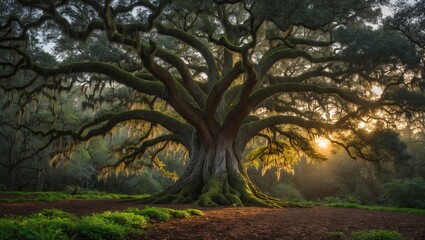 Morning light on Angel Oak Tree