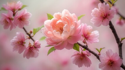 Obraz premium Background featuring a peach flower blossom