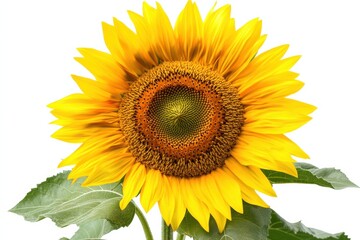 Fototapeta premium A sunflower on white ground