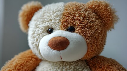 Obraz premium a soft, plush teddy bear on a white isolated background, cute and comforting look