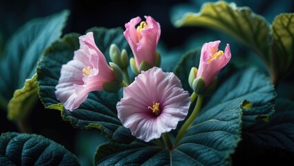 Blooming African violet at this moment