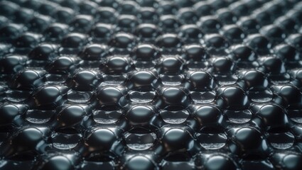 Fototapeta premium Black abstract art backdrop with a recurring bubble wrap plastic safety packaging design
