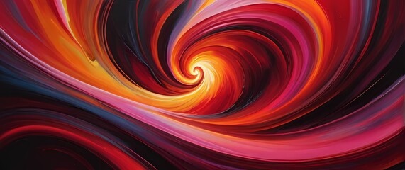 Fiery reds and vivid pinks swirling in passionate abstract oil paintings conveying intense emotion