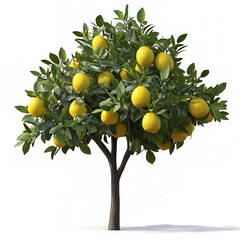 Lemon Trees isolated on a transparent background