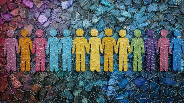 A global diversity symbol with interconnected people icons