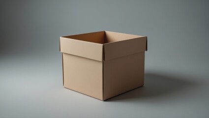 Empty box seen from the front, isolated on white