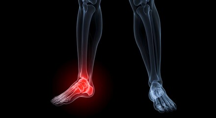 Ankle Pain Radiograph Showing Foot Injury or Inflammation