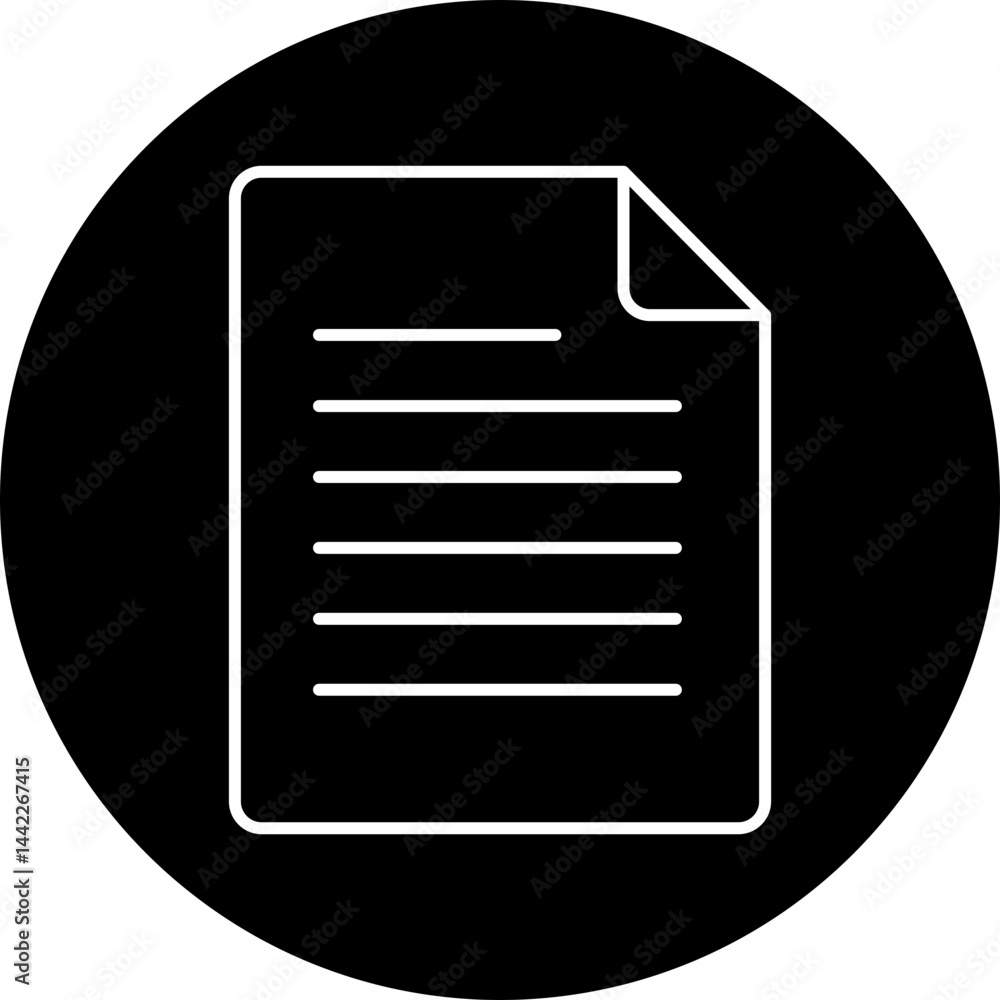 Poster circular document icon outline - file and page symbol