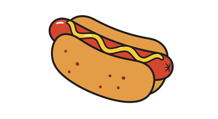 Classic Hot Dog Illustration
