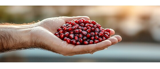 Handful of fresh pomegranate seeds