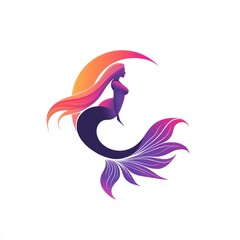 Fototapeta premium Abstract mermaid silhouette, artistic, graceful, vibrant colors. Possible use stock photo, graphic design