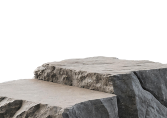 Rocky podium isolated on transparent or white background