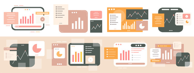 business with computer and infographic vector design