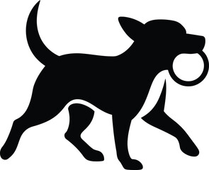 Cartoon Dog Silhouette Art for Kids Products, Playful Puppy Outline for Design Assets.
