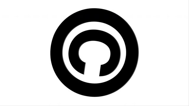 Black copyright symbol rotating.