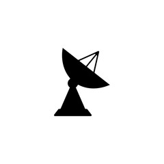 parabolic antenna silhouette. Vector illustration
