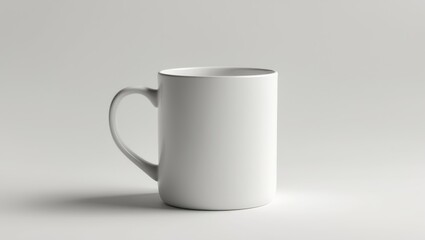 Obraz premium Zoomed-In Perspective of a Plain Mug Mock-Up Isolated on White with Clipping Path