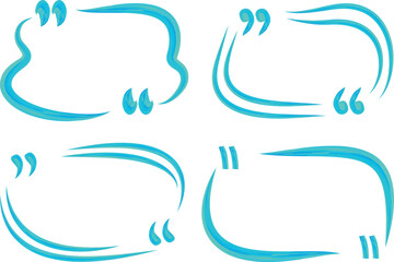 Obraz premium light blue colorful decorative outline hand drawn abstract quote frames set