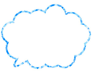 ステンドグラス風吹き出し　三角形模様　丸みのある雲形