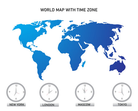 World map with time zone