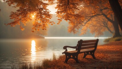 Lake during autumn season