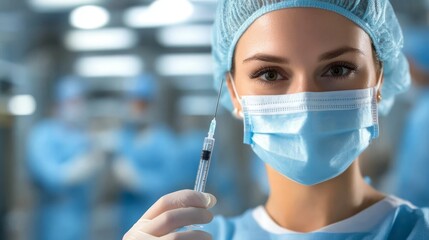 Skilled medical professional in sterile gown handling surgical instruments with precision