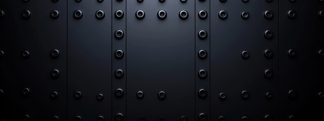 The background features iron riveted sheets, with a dark metal banner prominently displayed in a 3D rendered image
