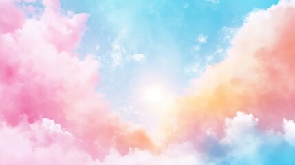 Breathtaking colorful cloudscape, a magnificent display of hues across the vast sky