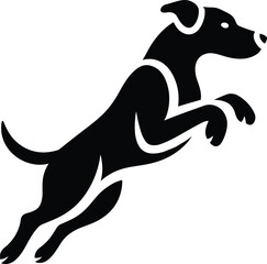 Silhouette of Dog for Merch and Ads, Vector Dog Shape for Creative Templates.