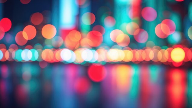 Colorful abstract circular facula with defocus effect