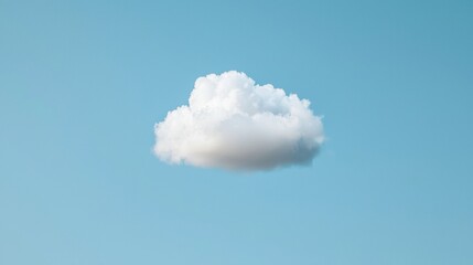 A single white cloud against a clear blue sky.