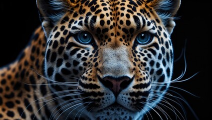 Fototapeta premium Detailed shot of a mesmerizing leopard's face