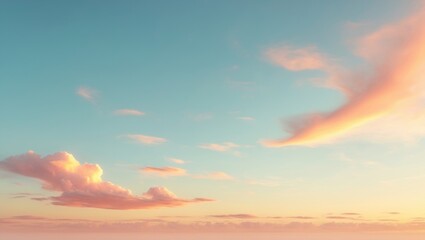 Obraz premium Sky at twilight adorned with a colorful sunset and clouds