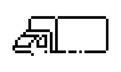 delivery cargo truck illustration pixel art