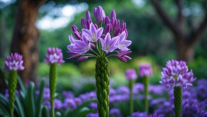 Obraz premium The genus Agapanthus includes flowering plants that grow exclusively on rocky sandstone slopes