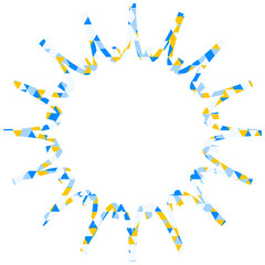 ステンドグラス風吹き出し　三角形模様　ギザギザした形