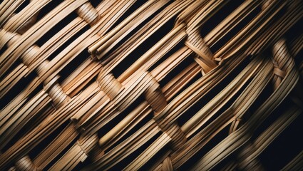 Nature-inspired bamboo craft featuring woven pattern and textured background
