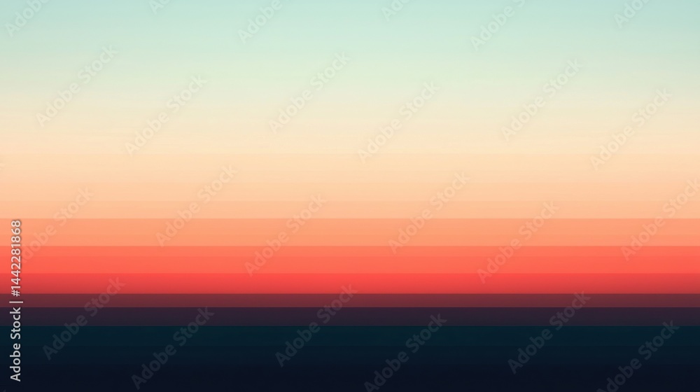Poster a gradient background with horizontal stripes of varying colors.