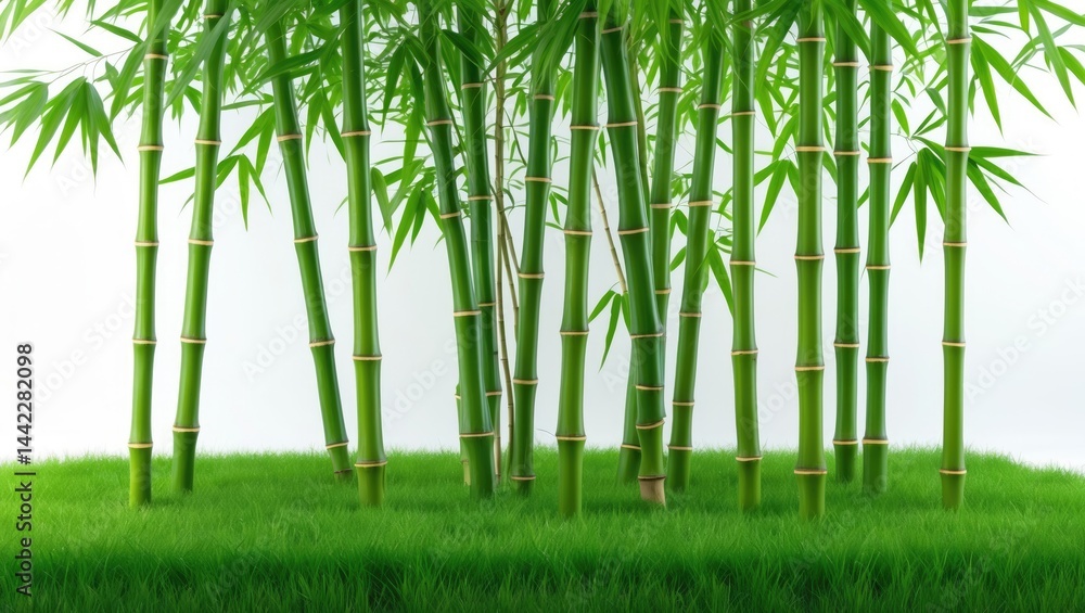Aufkleber isolated bamboo tree on a white background in high resolution for design use