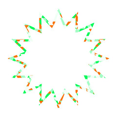 ステンドグラス風吹き出し　三角形模様　ギザギザした形