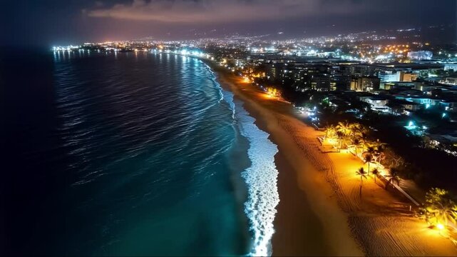ビーチの夜景