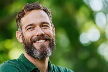 Fototapeta premium Smiling man with beard portrait