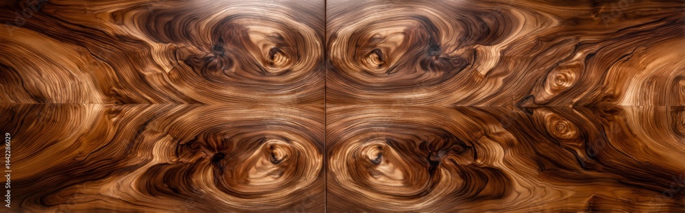 Poster a super long walnut plank texture serves as the background, displaying a dark tone walnut texture, n