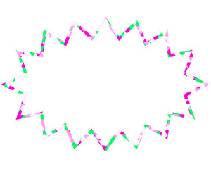 ステンドグラス風吹き出し　三角形模様　細長いギザギザした形