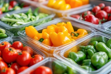 Fresh vegetables in containers